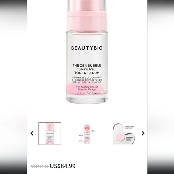 BeautyBio ZenBubble Bi-Phase Toner Serum - White